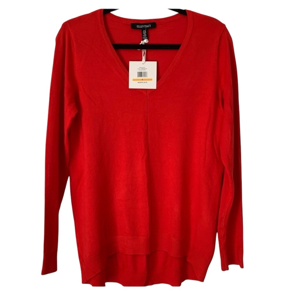 Ellen Tracy viscose red women sweater size S